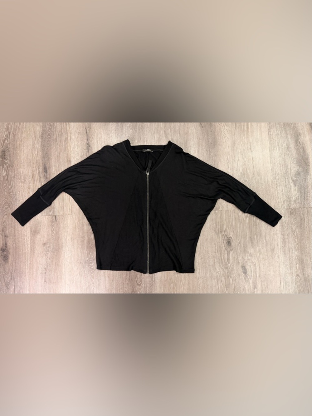Zara Black Zip-Front Boxy Top
